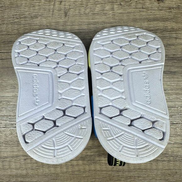 Adidas NMD 360 I [GX8393] Toddler Blk/Neon Yellow/Blue  Sneakers~Size 4K - Picture 7 of 8